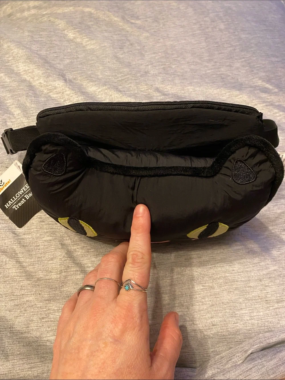 Way To Celebrate Halloween Treat Bag Fanny Pack Waist Bag Black Cat NWT